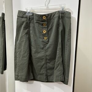 Banana Republic Olive Button-Down Skirt